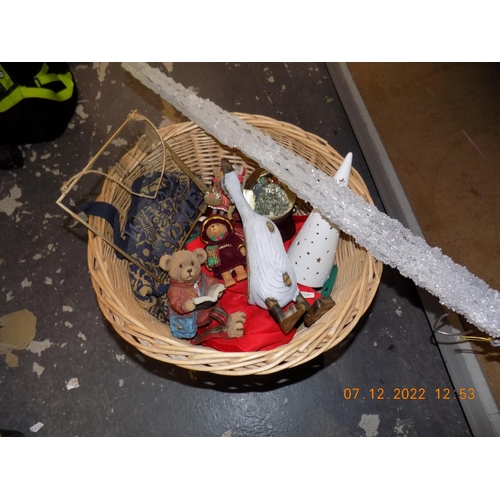 114 - Basket of Christmas Decorations