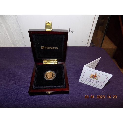 307 - Westminster Mint Diamond Jubilee 2012 Jersey 22ct Gold Proof £1 Coin 191/950. 7.98g with Certificate... 