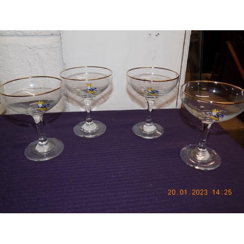 310 - Set of 4 Babycham Glasses