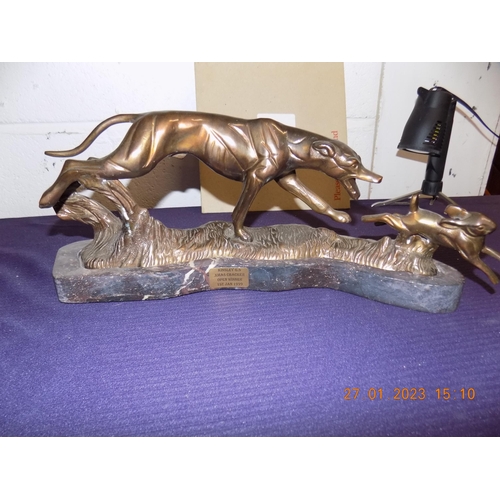 312 - Grey Hound Kinsley G.S Christmas Cracker Open Winner '1st Jan 1999' on Marble Plinth