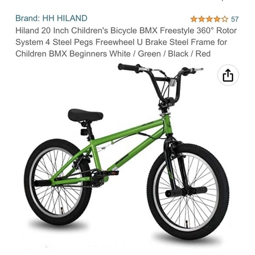 143 - 2 x 20” Children’s BMX Bike Freestyle 360 degree Rotar System, 4 Steel Peg Freewheel U Brake Steel F... 