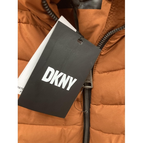 148 - DKNY Coat Rust colour size X1 approx UK 14/16