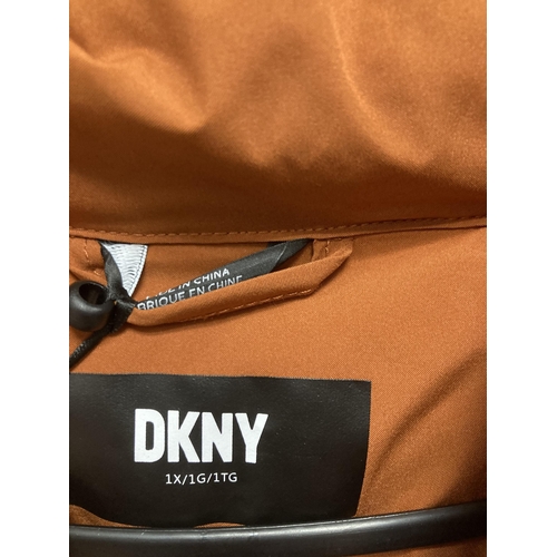 148 - DKNY Coat Rust colour size X1 approx UK 14/16