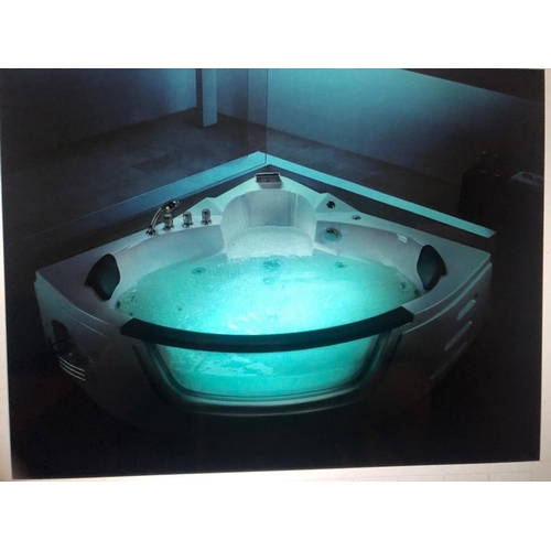 152 - Corner Whirlpool / Spa Bath. Glass fronted.