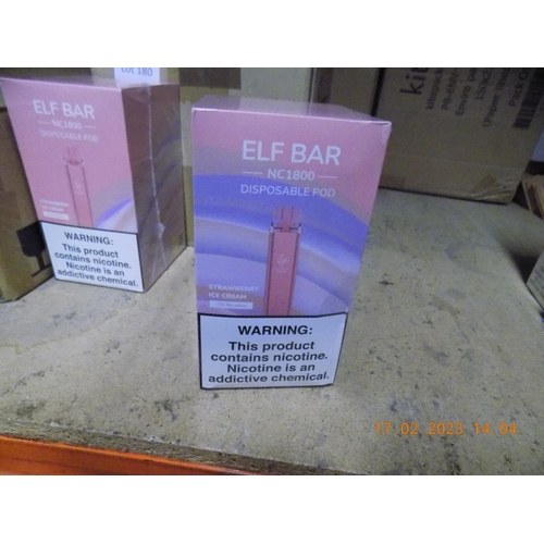 182 - 10 Pack of Elf Bars Strawberry Icecream NC1800