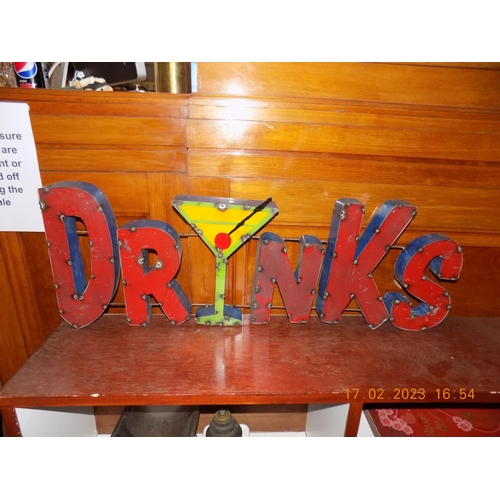 312 - Vintage Metal Drinks Sign