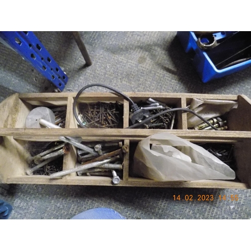 44 - Wooden Box of Mixed Screws