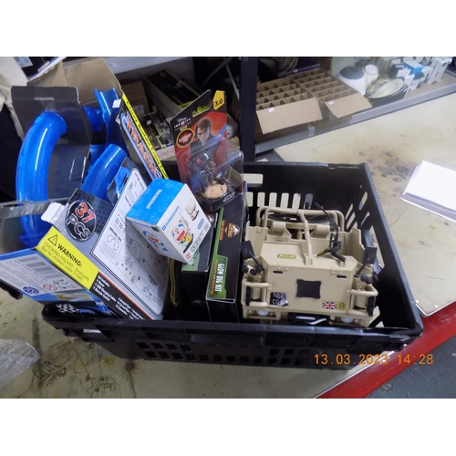 241 - Box of Older Children's Toys. Inc. HM Armed Forces Armoured Truck