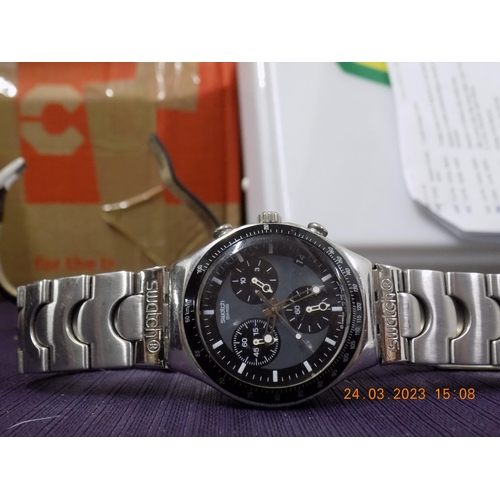 350 - Swatch Irony Water Resistant Watch. Stainless Steel