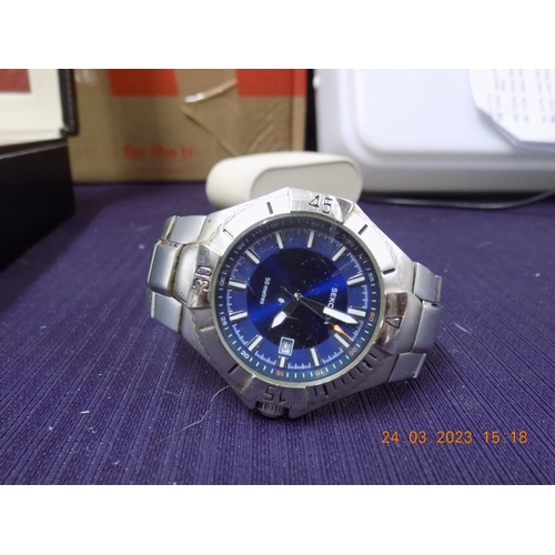 354 - Sekonda Men's Round Blue Sports Style Stainless Steel Watch