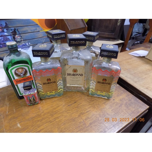 15 - Box of Collectable Bottles Disaronno & Jägermeister