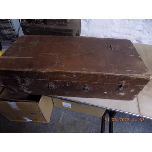 259A - Large Vintage Wooden Tool Box