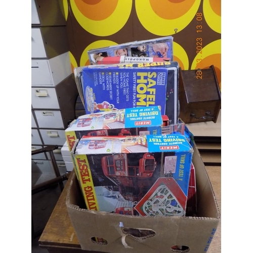 42 - Box of Vintage Games. Inc Merit Remote Controlled Driving Test