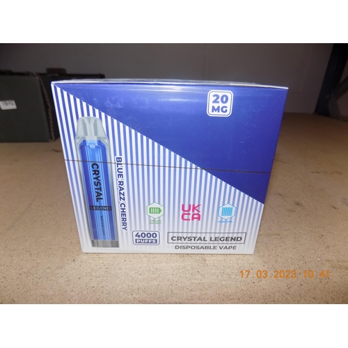 32 - Box of 10 Crystal Legend Bluerazz Cherry 20mg Vapes
