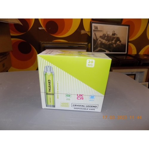 34 - Box of 10 Crystal Legend Lemon & Lime 20mg Vapes