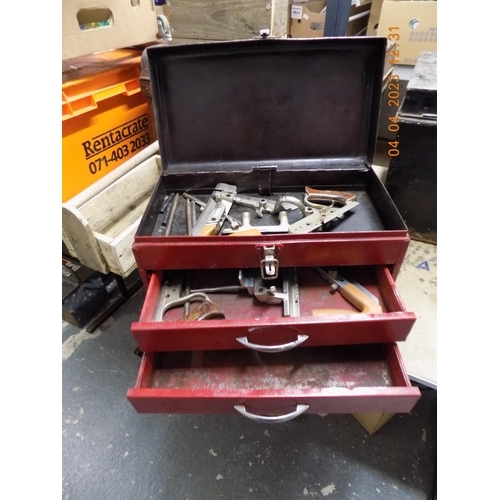 47 - Metal Tool Box with Tools
