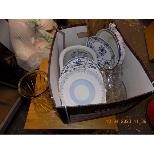 28 - Box of Mixed Pottery and Glassware