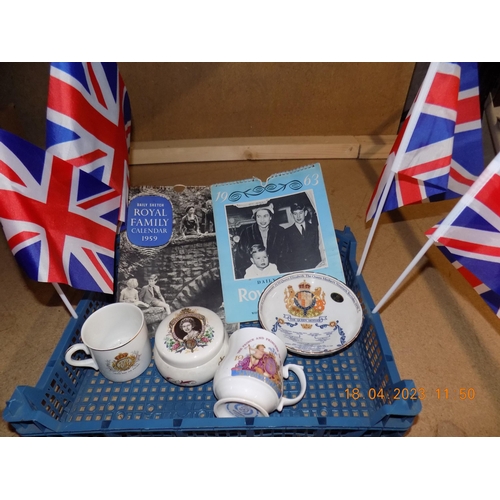 30 - Basket of Royal Memorabilia. Inc Ringtons & Aynsley