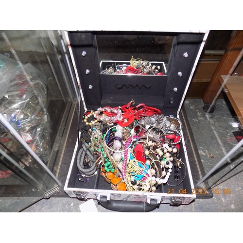 405 - Large Jewellery Case Full of Costume Jewellery