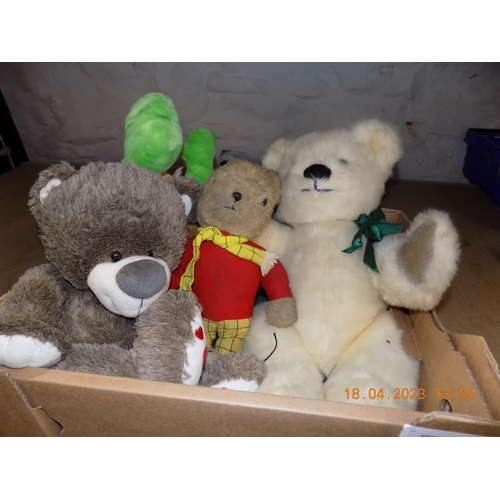 80 - Box of Soft Toys. Inc. Vintage Rupert Bear