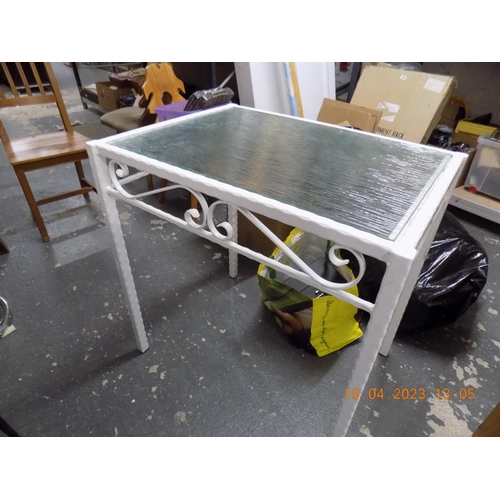 17 - Glass Topped Garden Table