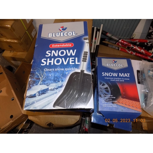 18 - New Boxed BlueCol Snow Shovel and Snow Mat