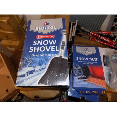 20 - New Boxed BlueCol Snow Shovel and Snow Mat