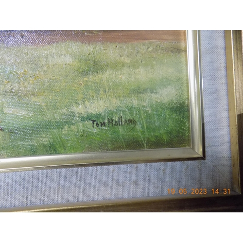 469 - Gilt Framed Oil on Canvas Signed by Tom Holland