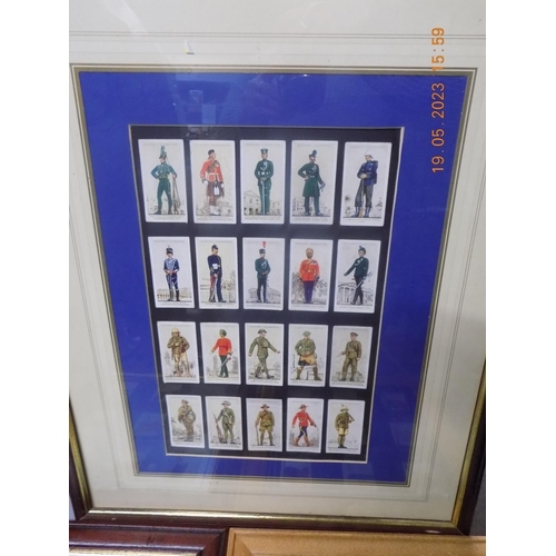 572 - 3 Framed Cigarette Cards, Flags and Soldiers