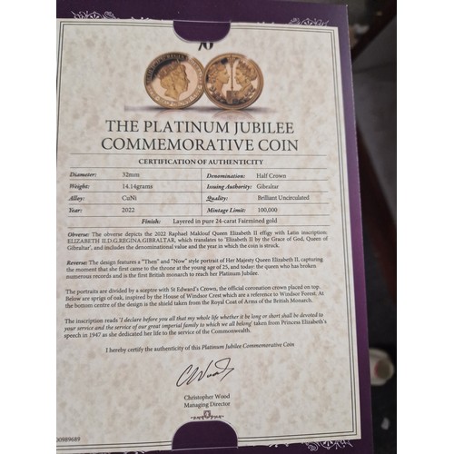 580 - Selection of Commemorative Coins inc Elvis and the Platinum Jubilee 24ct Layered Coins and Queen Eli... 