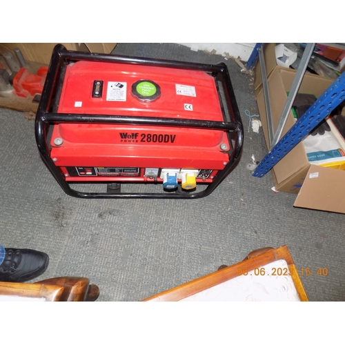 112 - Wolf Power 2800DV Generator untested