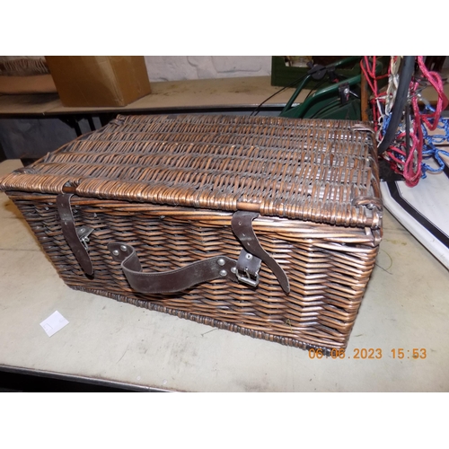 117 - Wicker Hamper Basket