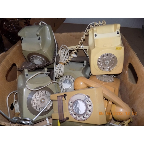 31 - Box of Vintage Phones