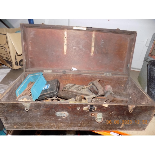 38 - Wooden Box of Tools