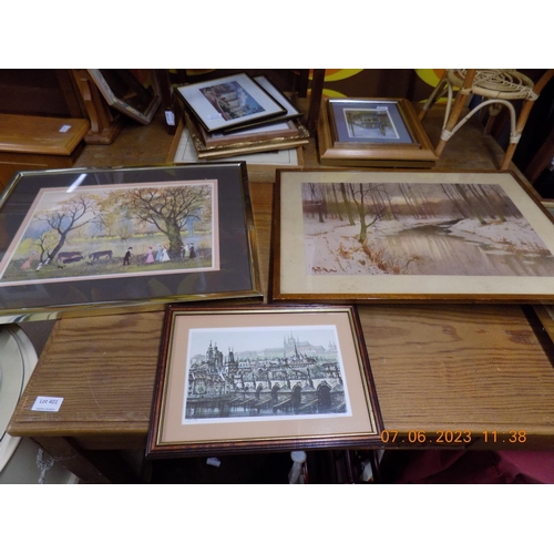 418 - Selection of Signed Art Work. Inc. Russell Flint and Helen Bradley