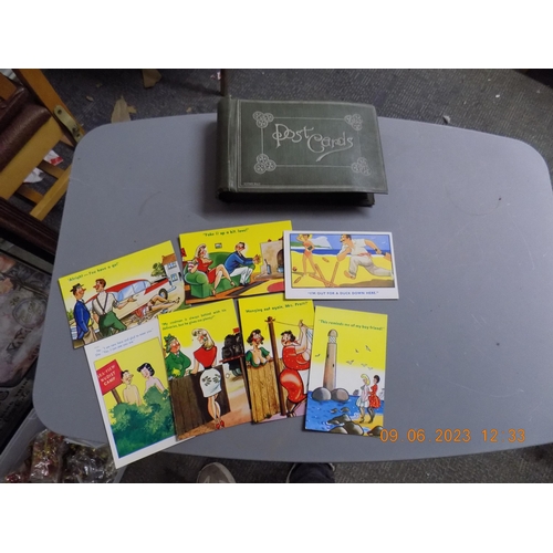 539 - Postcard Album with Topographical Postcards & Some Loose Comic Cards