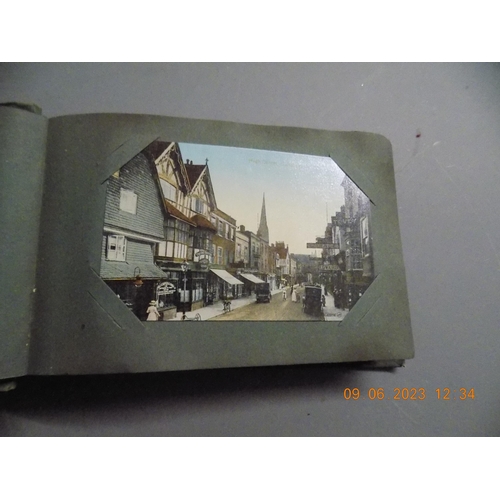 539 - Postcard Album with Topographical Postcards & Some Loose Comic Cards