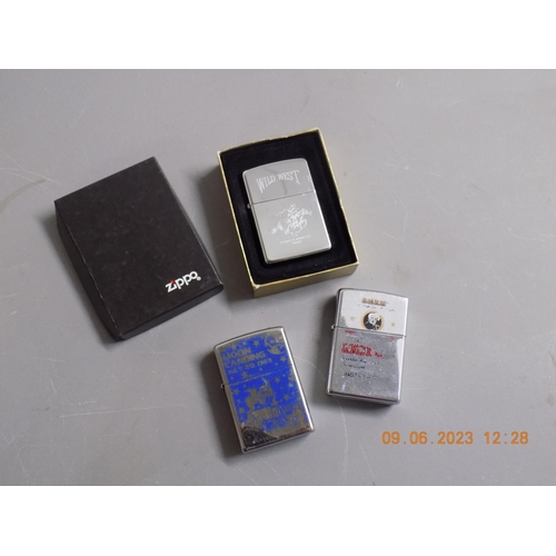 536 - Assorted Zippo Light. Inc. Wild West, Moon Landing etc