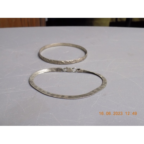 501 - Bangle & Bracelet 925 Stamped 17.7g