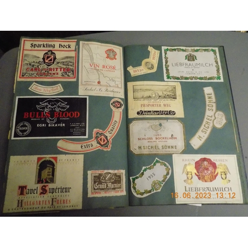 513 - Scrap Book of Vintage Alcohol Related Labels