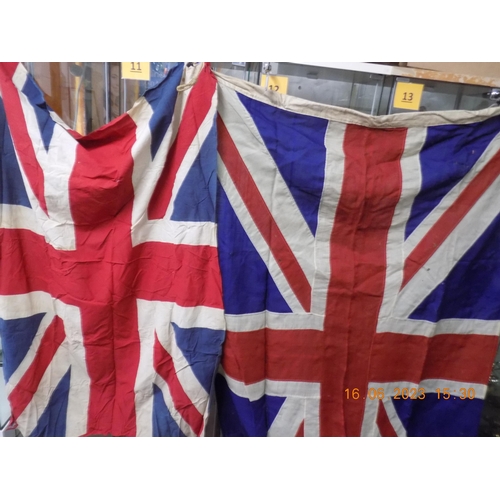 557 - 2 Vintage Cloth Union Jack Flags