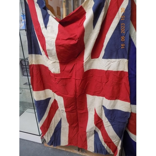 557 - 2 Vintage Cloth Union Jack Flags