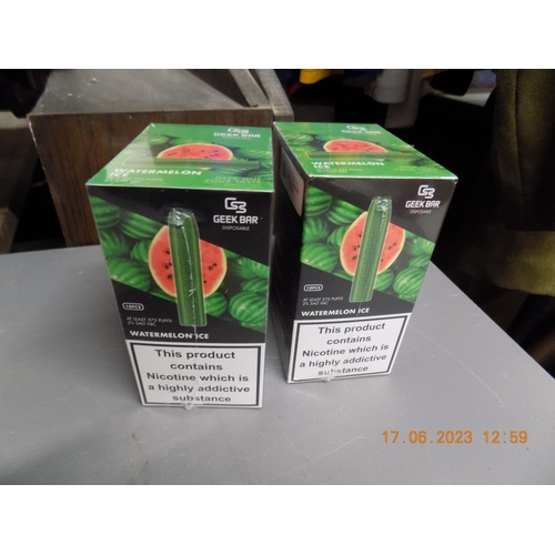 272 - 2 Geek Bar 10 Pack Vapes Watermelon Ice