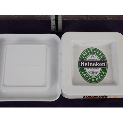 121 - 2 Heineken Ashtrays