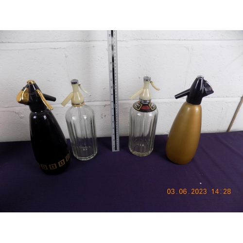 15 - 4 Vintage Soda Syphons