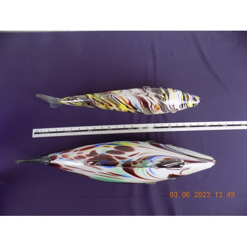 3 - 2 Large Murano Glass Fish