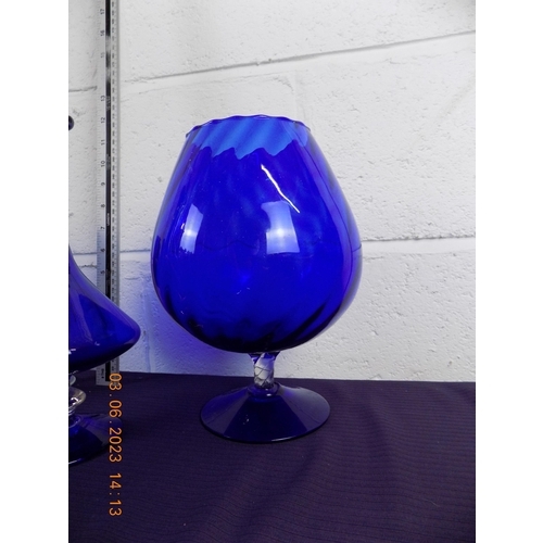 4 - Selection of Mid Century Blue Glass