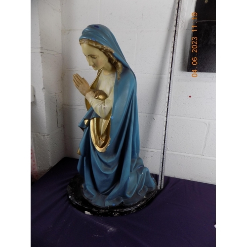 66 - Large Chalkware Statue of the Virgin Mary 31 Inches in Height