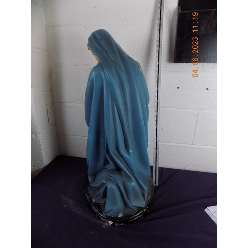 66 - Large Chalkware Statue of the Virgin Mary 31 Inches in Height