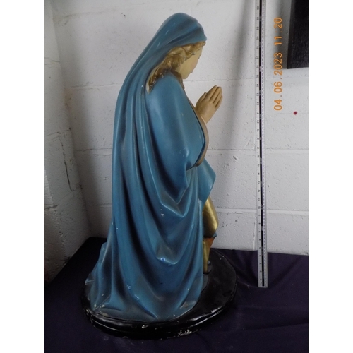 66 - Large Chalkware Statue of the Virgin Mary 31 Inches in Height